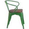 BOWERY HILL Metal Dining Arm Chair in Green view 4