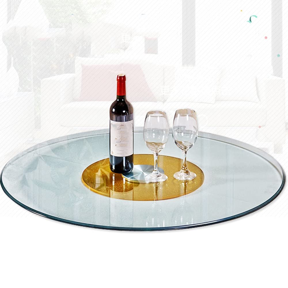 LKP Round Rotating Tray Dining Table Lazy Susan Turntable Kitchen Tempered Glass Rotating Turntable Display Serving Tray For Tabletop (39inch)