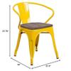 BOWERY HILL Metal Dining Arm Chair in Yellow view 2