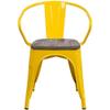 BOWERY HILL Metal Dining Arm Chair in Yellow view 3