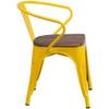 BOWERY HILL Metal Dining Arm Chair in Yellow view 4