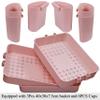 Freletry 3 Tier Utility Rolling Cart Storage Organizer Shelf Rack with 6PCS Hanging Cups for Home Office Kitchen Bathroom Storage (Pink) view 3