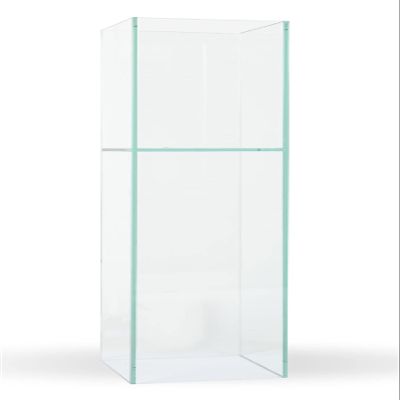 Clear Floral Glass Square Planter 28" H x 6" W x 6" L - Reversible Vision Glass Pot