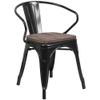 BOWERY HILL Metal Dining Arm Chair in Black view 1