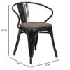 BOWERY HILL Metal Dining Arm Chair in Black view 2