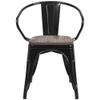 BOWERY HILL Metal Dining Arm Chair in Black view 3