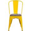 BOWERY HILL Metal Stackable Dining Side Chair in Yellow view 3