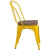 BOWERY HILL Metal Stackable Dining Side Chair in Yellow view 4
