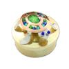 Pilgrim Imports Bronze Nickel and Copper Trinket Box Handmade Fair Trade- Gem Sea Turtle view 1