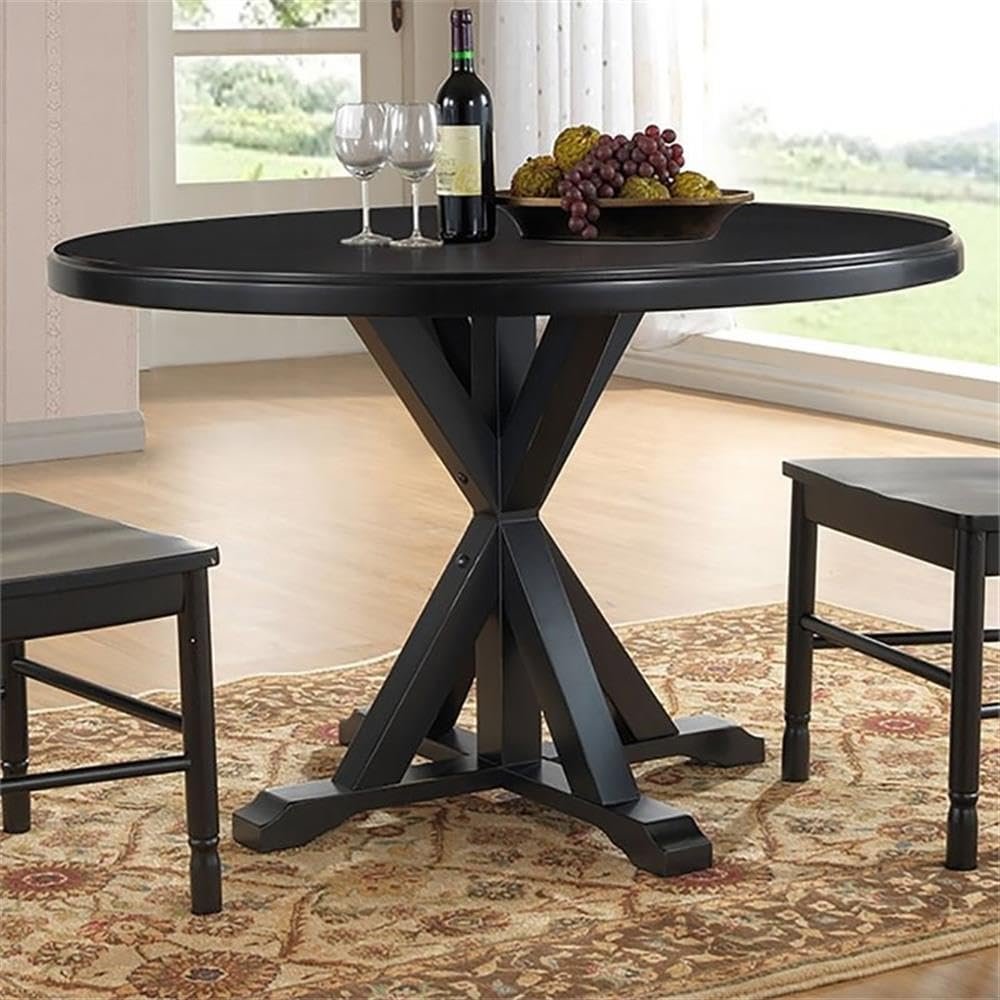 BOWERY HILL Dining Table in Antique Black, 30" H x 48" W x 48" D