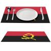 Angolan Flag Heat-Resistant Non-Slip Easy to Clean Placemats for Kitchen Table, Stain Resistant Washable Polyvinyl Chloride PVC Table Mats Woven 1 PCS view 1