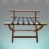 XJJUN-Luggage Rack Luggage Rack, with Backrest Solid Wood Bedroom Shelf Collapsible Landing Luggage Rack with Backrest, for Hotel (Color : Wood, Size : 76x53x67cm) view 1
