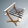 XJJUN-Luggage Rack Luggage Rack, with Backrest Solid Wood Bedroom Shelf Collapsible Landing Luggage Rack with Backrest, for Hotel (Color : Wood, Size : 76x53x67cm) view 2