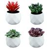 4pcs Fake Succulent Plant Decor Cacti Potted Plants Succulents Artificial Realistic Succulent Plants Artificial Plants Artificial Succulent Pots Cactus Decor Desktop Small Plant view 2