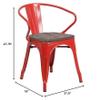 BOWERY HILL Metal Dining Arm Chair in Red view 2