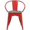 BOWERY HILL Metal Dining Arm Chair in Red view 3