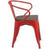 BOWERY HILL Metal Dining Arm Chair in Red view 4