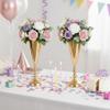 2pcs of Tabletop Gold Flower Centerpieces: 14.4in Metal Wedding Flower Gold Vases, Elegant Flower Holders for Christmas Anniversary Birthday Party Home Decoration Flower Arrangements view 4