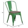 BOWERY HILL Metal Stackable Dining Side Chair in Green view 2