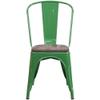BOWERY HILL Metal Stackable Dining Side Chair in Green view 3