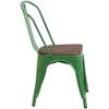 BOWERY HILL Metal Stackable Dining Side Chair in Green view 4