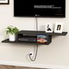 ChooChoo Floating TV Unit, Wall Mount Entertainment Center Media Console for Living Room, Bedroom, Black view 1