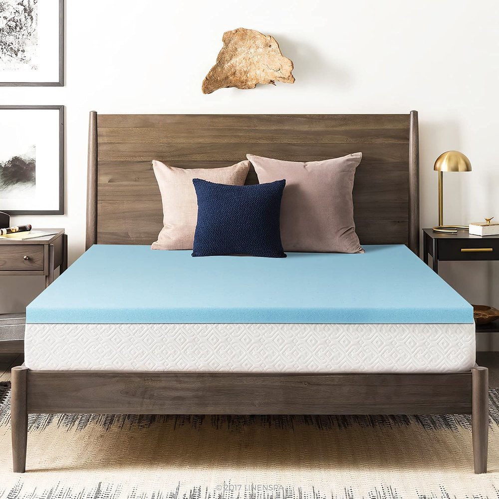 2-Inch Mattress Topper Queen, Memory Foam Mattress Topper Pressure Relief for Back Pain, Cooling Gel-Infused Gel Infused Mattress Topper Cooling & Breathable, CertiPUR-US Certified (Queen Size)