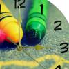 LORVIES Rainbow Crayon Love Heart Silent Non Ticking Acrylic Decorative 10 Inch Round Clock for Home Office School view 2