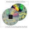LORVIES Rainbow Crayon Love Heart Silent Non Ticking Acrylic Decorative 10 Inch Round Clock for Home Office School view 3
