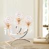 Crystal Candle Holders with 3 Candelabras Crystal Candelabra Classic Elegant Design with Crystal Drops Retro Candlestick Holder for Wedding Dinner Table Decoration Gifts view 3
