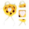 AUNMAS Wedding Cushion, Pillow, Sunflower Pillow Wedding Ceremony Cushion with Heart Shape Case for Wedding Party view 2