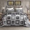 Exclusivo Mezcla Reversible Boho Quilts King Size, Black Bedspreads Lightweight Coverlet All Season Patchwork Quilt Bedding Set with Printed Floral Pattern (1 Quilt, 2 Pillow Shams) view 1
