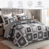 Exclusivo Mezcla Reversible Boho Quilts King Size, Black Bedspreads Lightweight Coverlet All Season Patchwork Quilt Bedding Set with Printed Floral Pattern (1 Quilt, 2 Pillow Shams) view 2