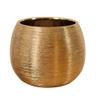 Yardwe Gold Vase Round Pot Gold- Tone Metallic Ceramic Planter, Decorative Bowl Vase view 1