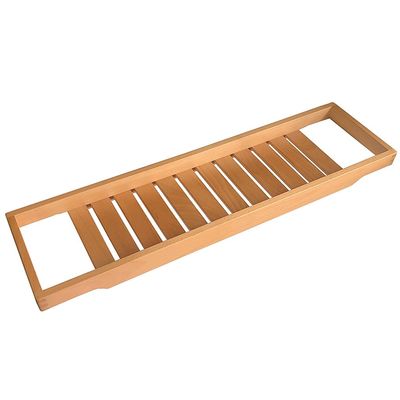 Bathtub Tray Caddy, Wooden Bath Tray, Long Slatted Bathtub Holder, Versatile Shelf, Bath Accessories, Spa Gift for Women (Color : Beechwood, Size : 80 * 22cm)