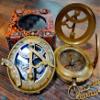 AYZCORP Personalized Sundial Compass with Leather Case and Chain - Push Open Compass - Antiquated Finish -Sundial Clock Custom Gift Baptism Gifts, Best Easter, Birthday, Mothers Day, Fathers Day, view 1