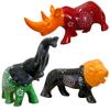 African Jungle Safari Animals 5 Inch Genuine Human Touch Smooth Elegant Cool and Soothing Stone Figurine Decor Set of 3 Hand Carved Painted Etched by African Artists (Elephant Rhino Lion) view 2