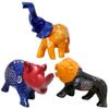 African Jungle Safari Animals 5 Inch Genuine Human Touch Smooth Elegant Cool and Soothing Stone Figurine Decor Set of 3 Hand Carved Painted Etched by African Artists (Elephant Rhino Lion) view 3