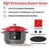 Instant Pot Electric Round Dutch Oven,6-Quart 1500W,From the Makers of Instant Pot,5-in-1: Braise,Slow Cook,Sear/Saut,Food Warmer,Cooking Pan,Enameled Cast Iron,Included Recipe Book,Red view 2