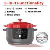 Instant Pot Electric Round Dutch Oven,6-Quart 1500W,From the Makers of Instant Pot,5-in-1: Braise,Slow Cook,Sear/Saut,Food Warmer,Cooking Pan,Enameled Cast Iron,Included Recipe Book,Red view 3