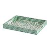 A&B Home Rectangular Capiz Tray with Handles - 18" x 14" x 2" - Green view 1