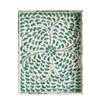A&B Home Rectangular Capiz Tray with Handles - 18" x 14" x 2" - Green view 2