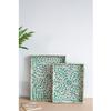 A&B Home Rectangular Capiz Tray with Handles - 18" x 14" x 2" - Green view 3
