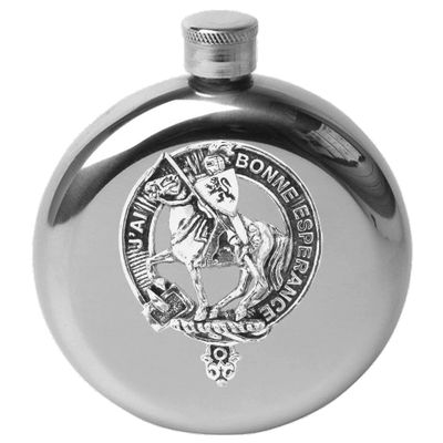 Craig 5 oz Round Clan Crest Scottish Badge Flask