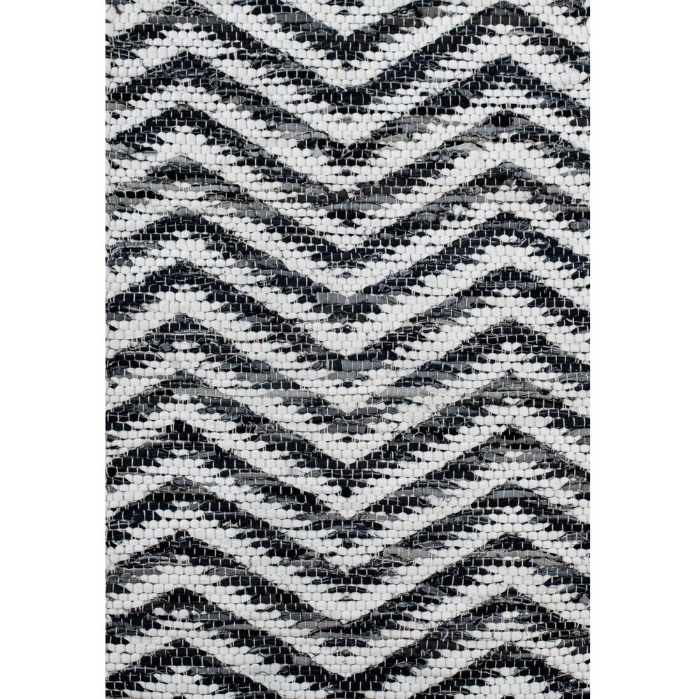 A&B Home Cotton/Denim Carpet with Shuttle Weave Durrie with Hamming - 24" x 36" - Chevron Pattern - Multi