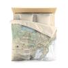 Cape Ann, Gloucester Harbor, Annisquam Nautical Chart Microfiber Duvet Cover, Queen - 88" x 88" view 1