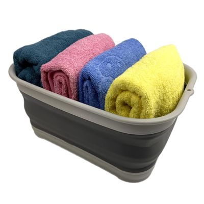 SAMMART 12L (3.17 Gallon) Collapsible Tub - Foldable Dish Tub - Portable Washing Basin - Space Saving Plastic Washtub (1, Grey/Dark Grey)