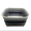 SAMMART 12L (3.17 Gallon) Collapsible Tub - Foldable Dish Tub - Portable Washing Basin - Space Saving Plastic Washtub (1, Grey/Dark Grey) view 4