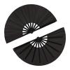DUO ER 2 Pcs Large Folding Fan Nylon Cloth Handheld Folding Fan Chinese Kung Fu Tai Chi Fan Black Decoration Fold Hand Fan for Par view 1