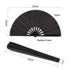 DUO ER 2 Pcs Large Folding Fan Nylon Cloth Handheld Folding Fan Chinese Kung Fu Tai Chi Fan Black Decoration Fold Hand Fan for Par view 4